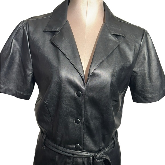 PAIGE Sorenne black romper. EUC. In size M. Faux leather. Pockets. Beautiful - Picture 3 of 16